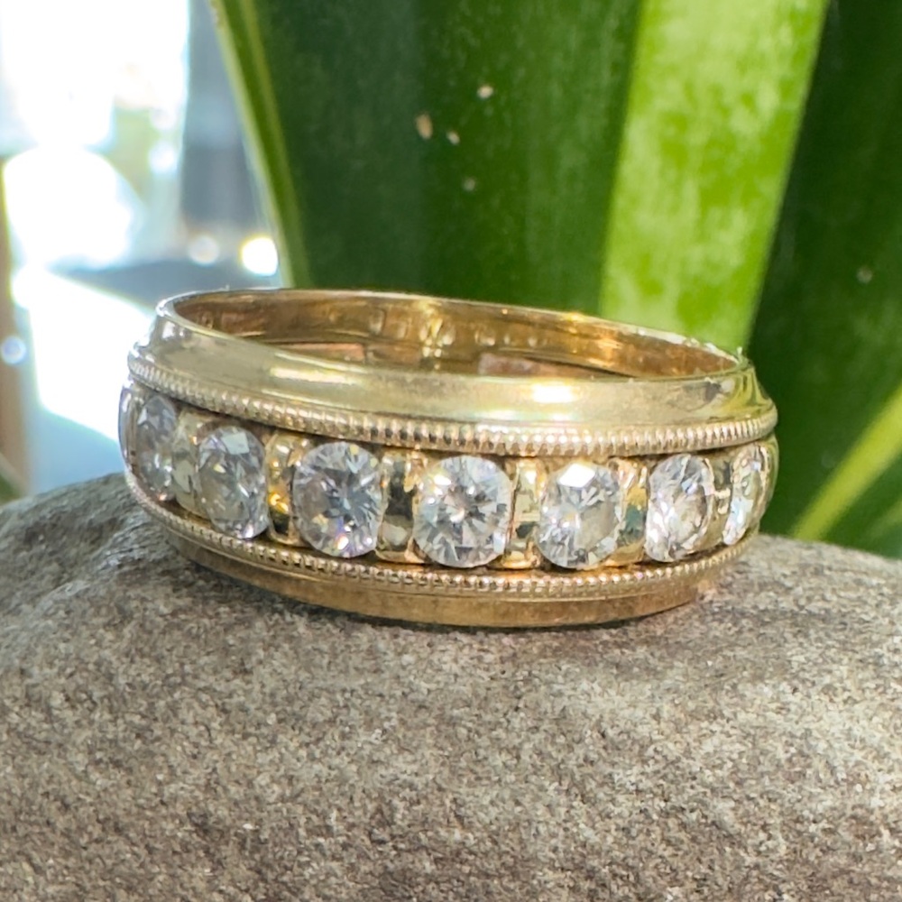 14k Natural Diamond anniversary Band Ring
